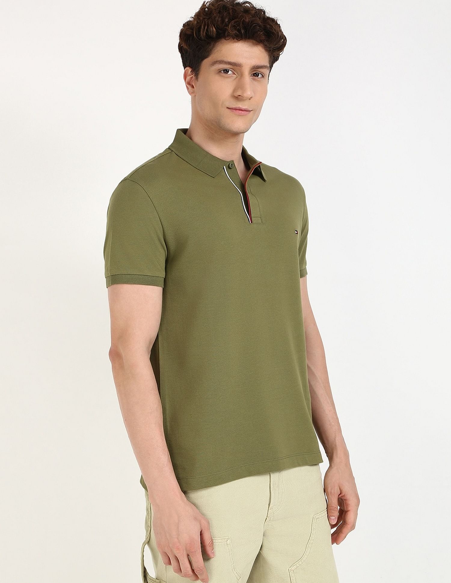 Tommy Hilfiger Solid Slim-Fit Cotton Polo Shirt