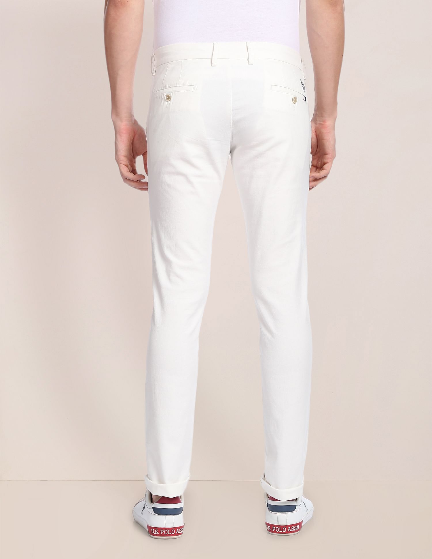 U.S. Polo Assn. Denver Slim Fit Textured Casual Trousers
