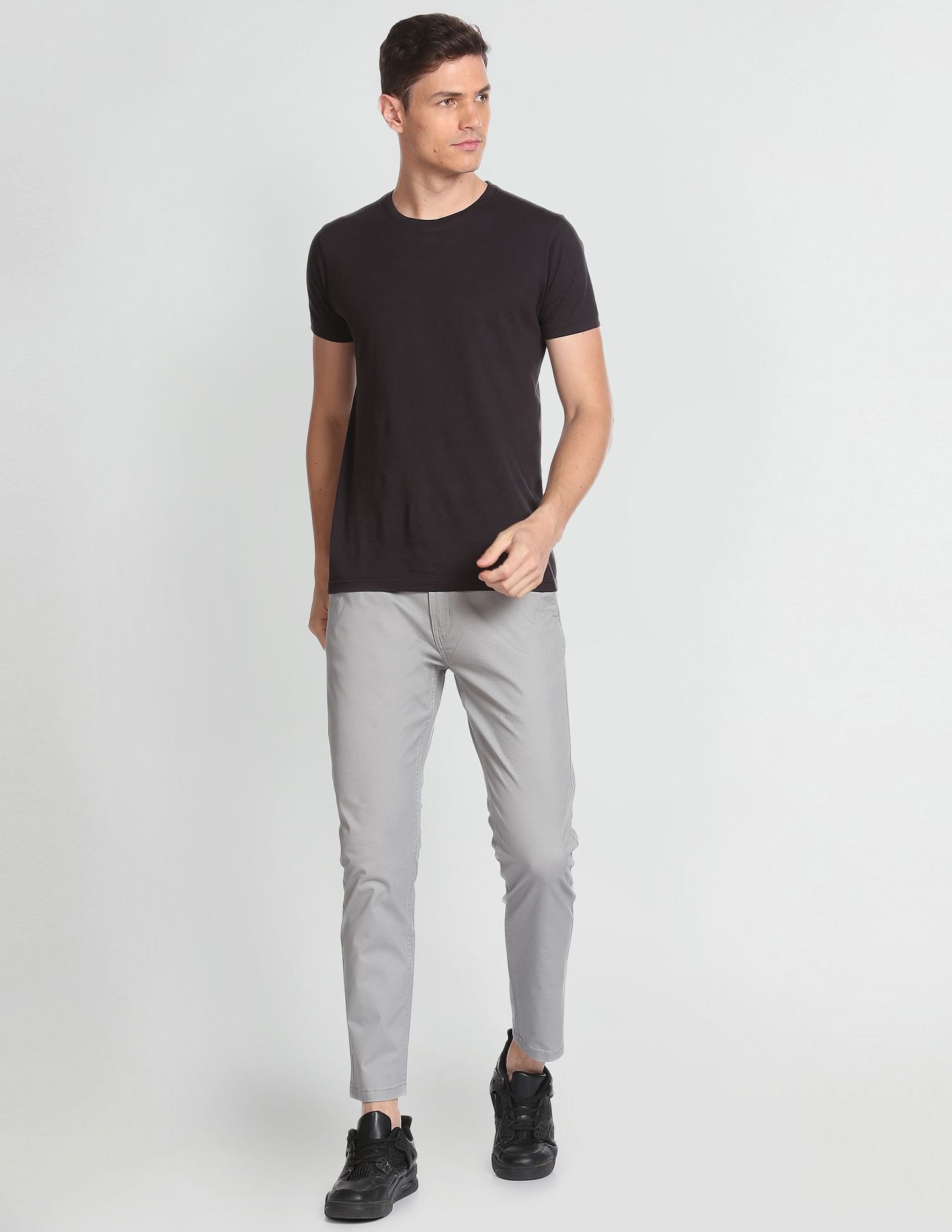 Flying Machine Twill Geometric Print Trousers