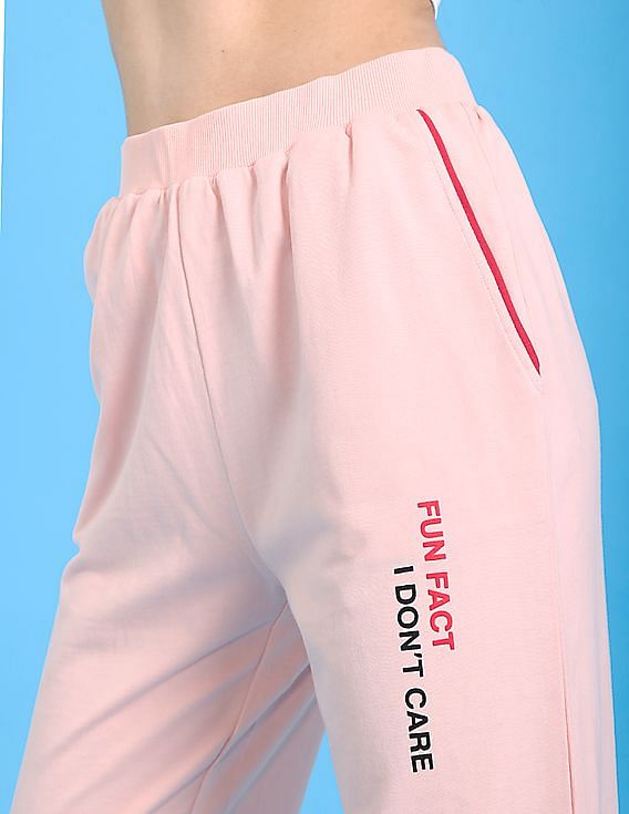 Large Feather - Track Pants - Electric Blue/ Black / Cyber Pink
