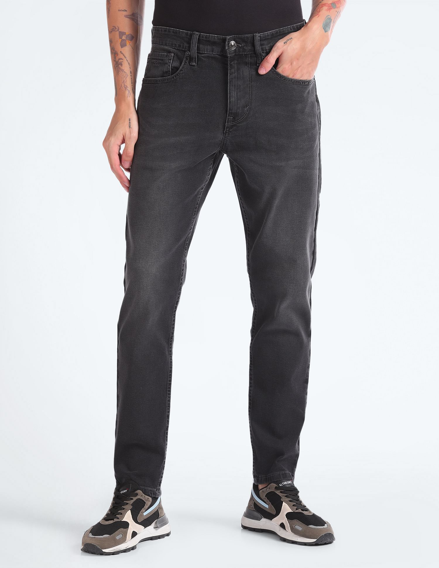 Flying Machine Slash Slim Tapered Stone Wash Jeans
