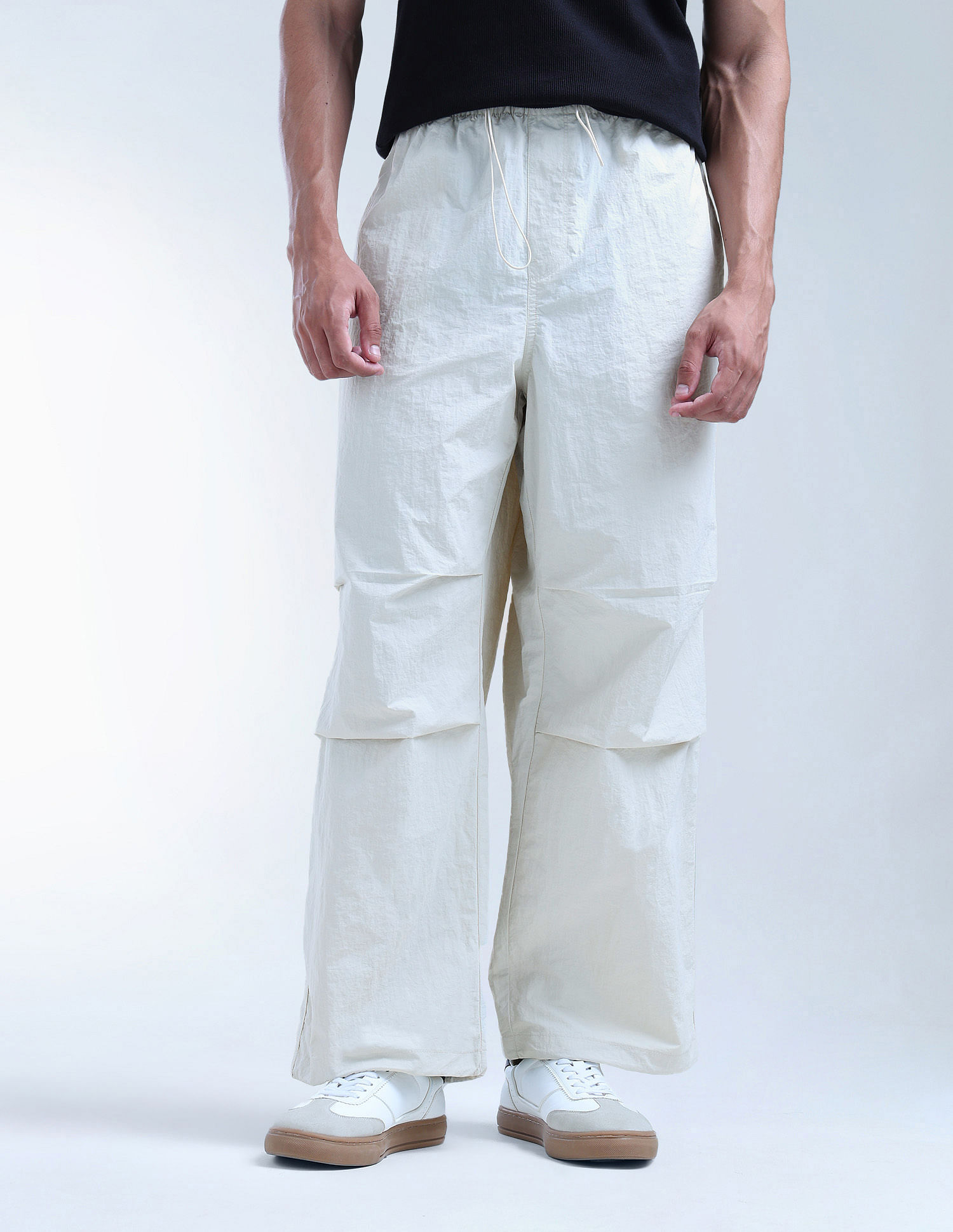 Flying Machine Mid Rise Cobain Loose Fit Parachute Trousers