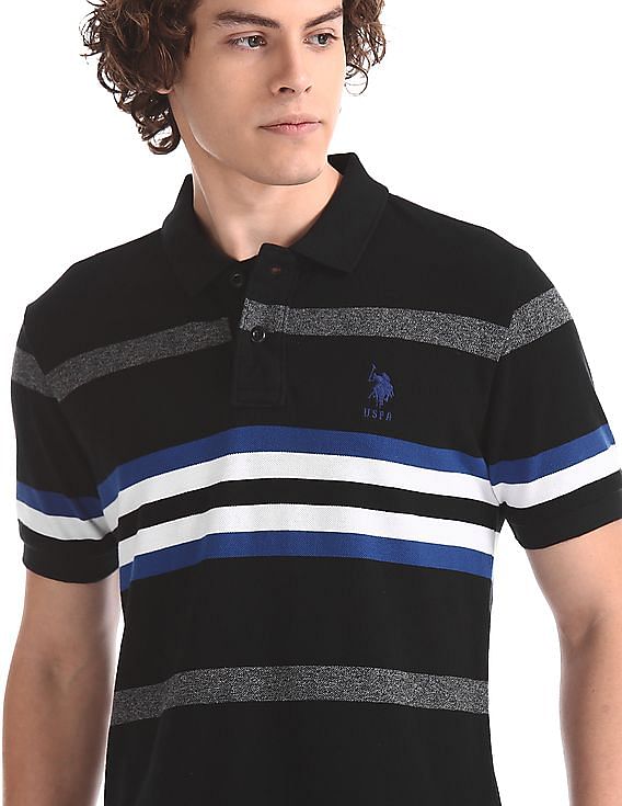 U.S. Polo Assn. Horizontal Stripe Cotton Polo Shirt