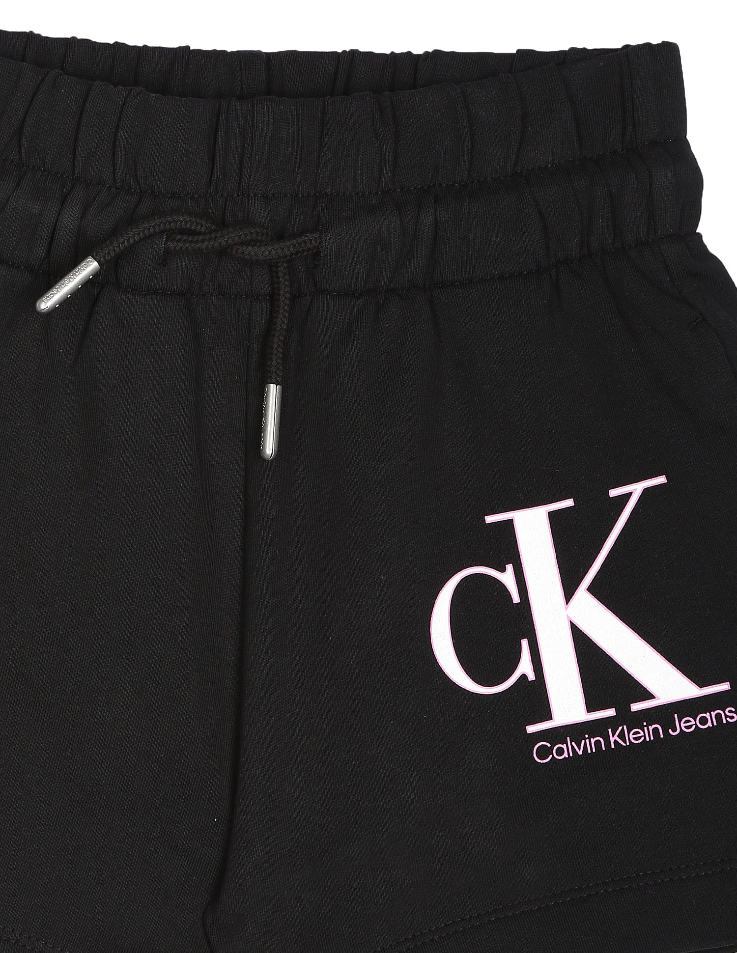 Calvin Klein Jeans Mid Rise Monogram Shorts, Black (10)