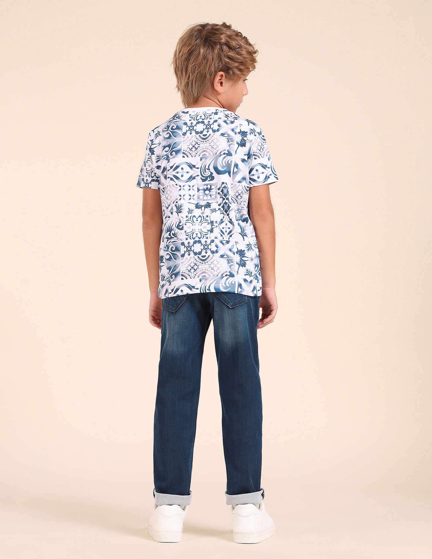 U.S. Polo Assn. Kids Boys Regular Fit All-Over Printed T-Shirt