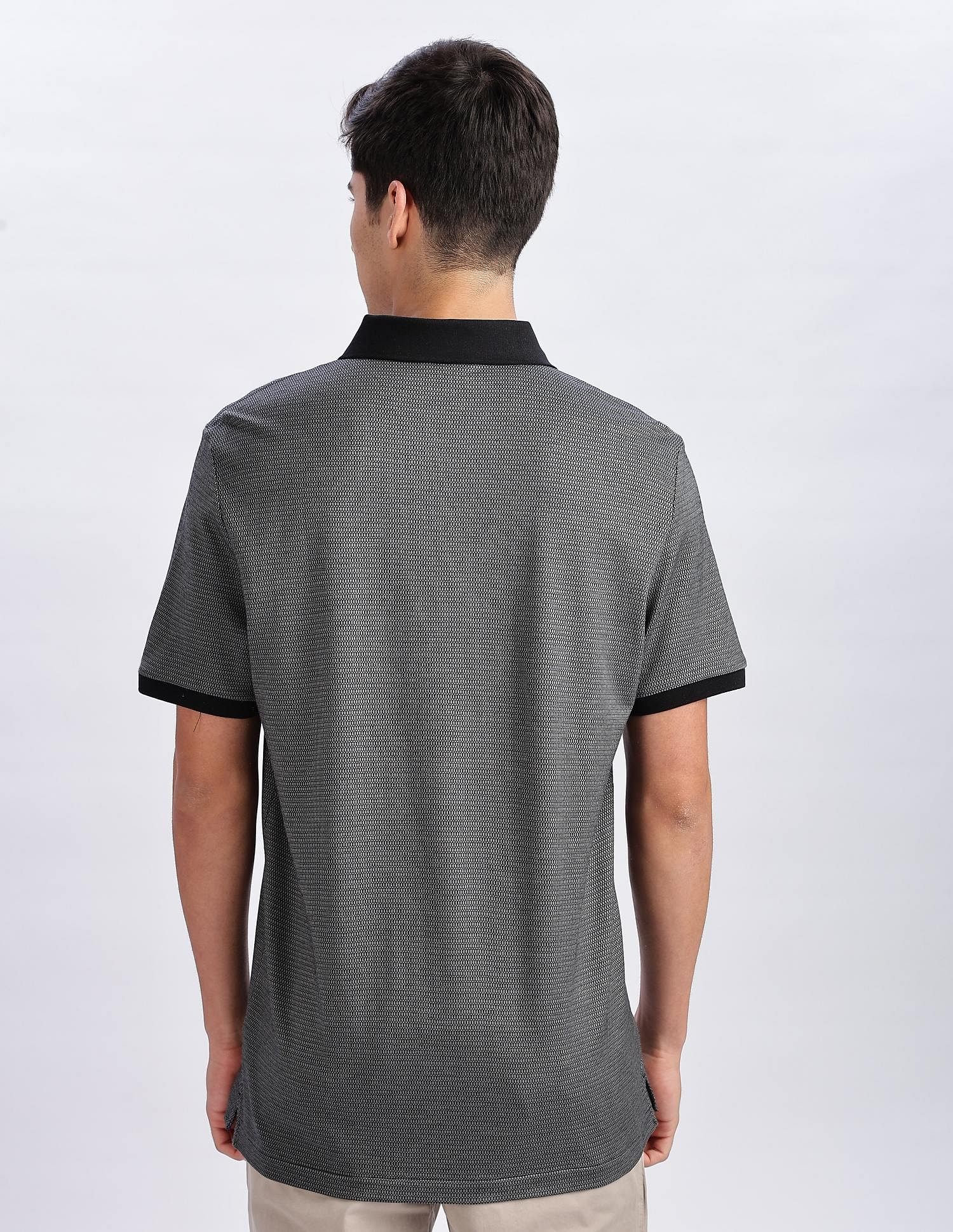 Calvin Klein Jeans Regular-Fit Geometric Cotton Polo Shirt