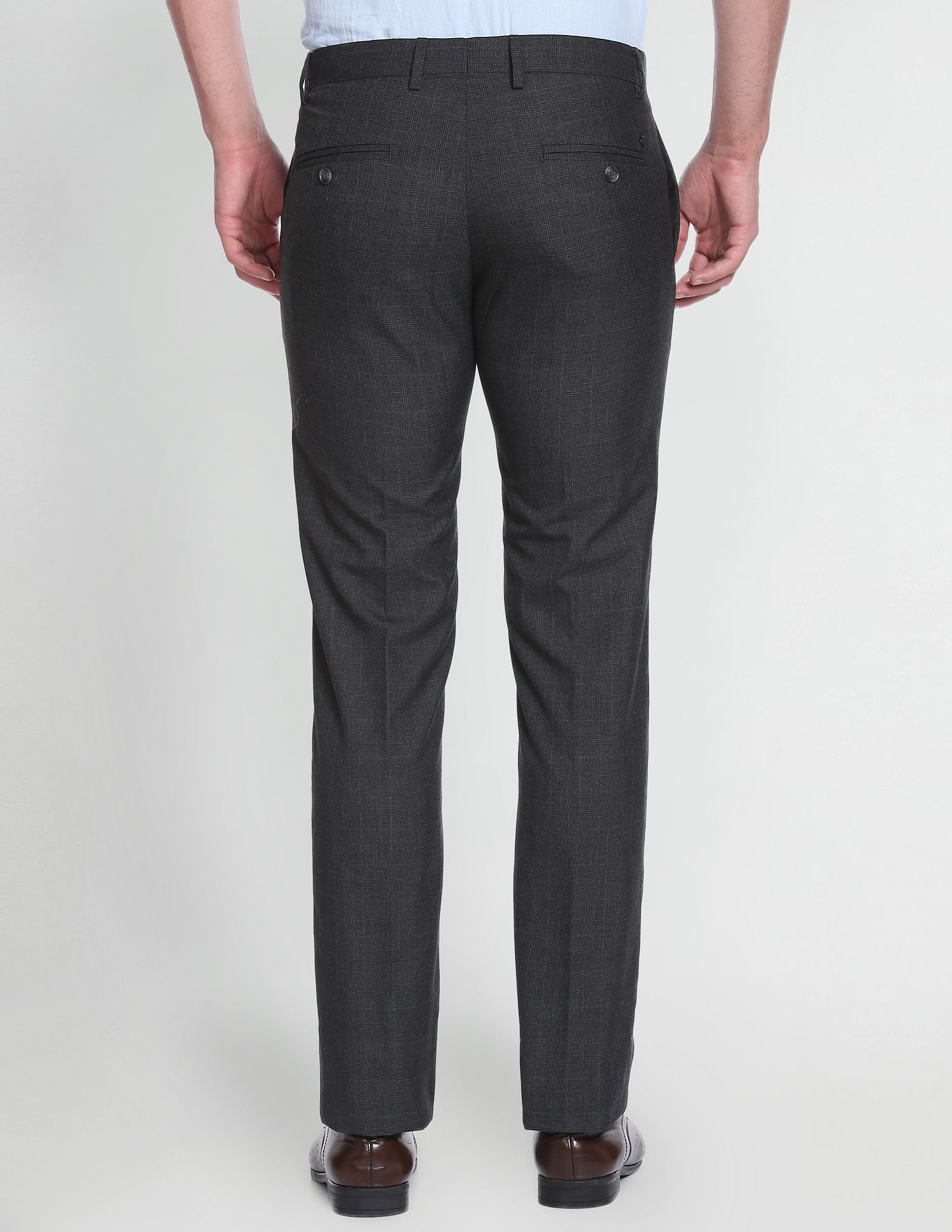 Buy Men Grey Solid Regular Fit Formal Trousers Online - 548282 | Peter  England