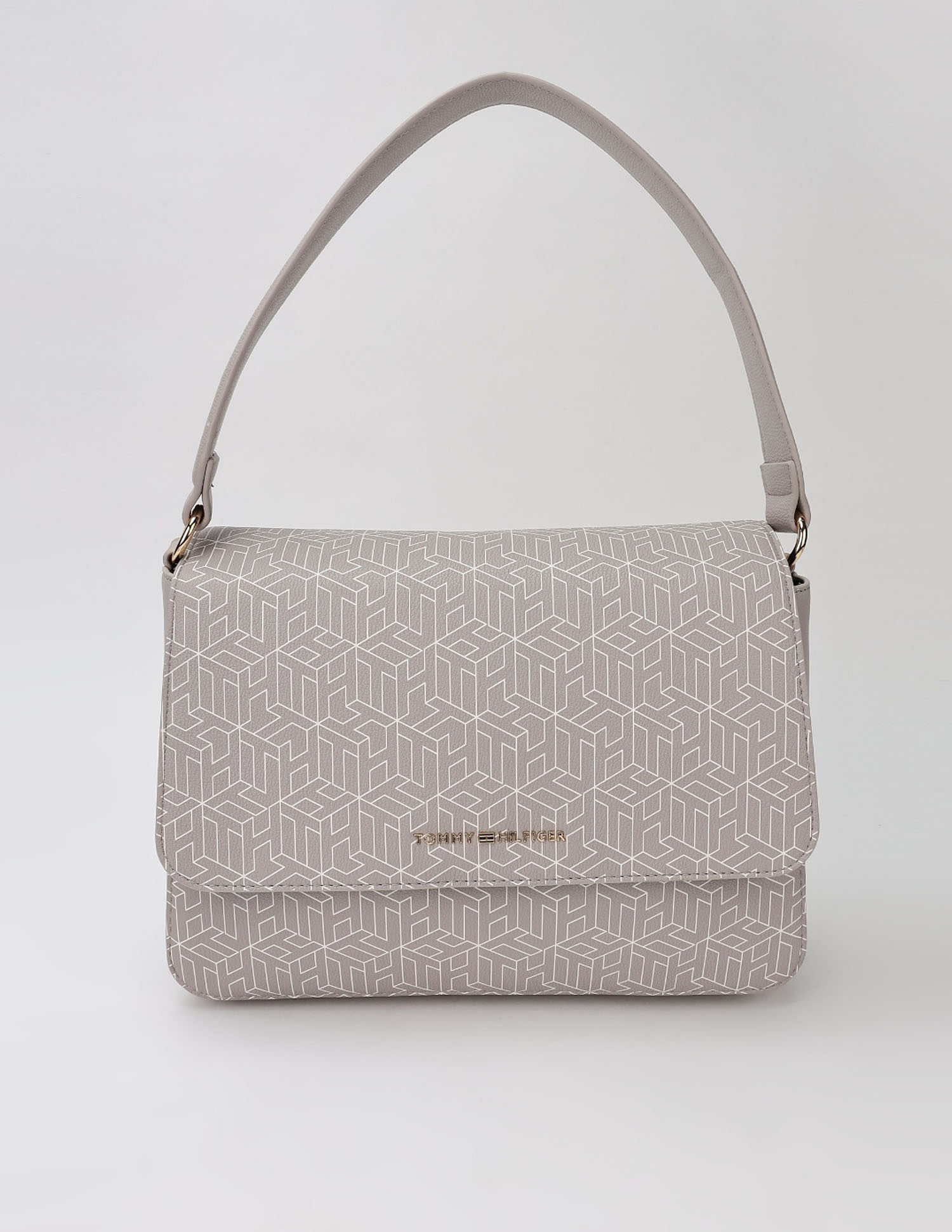 Tommy Hilfiger Logo Brown Pu Hand Bag