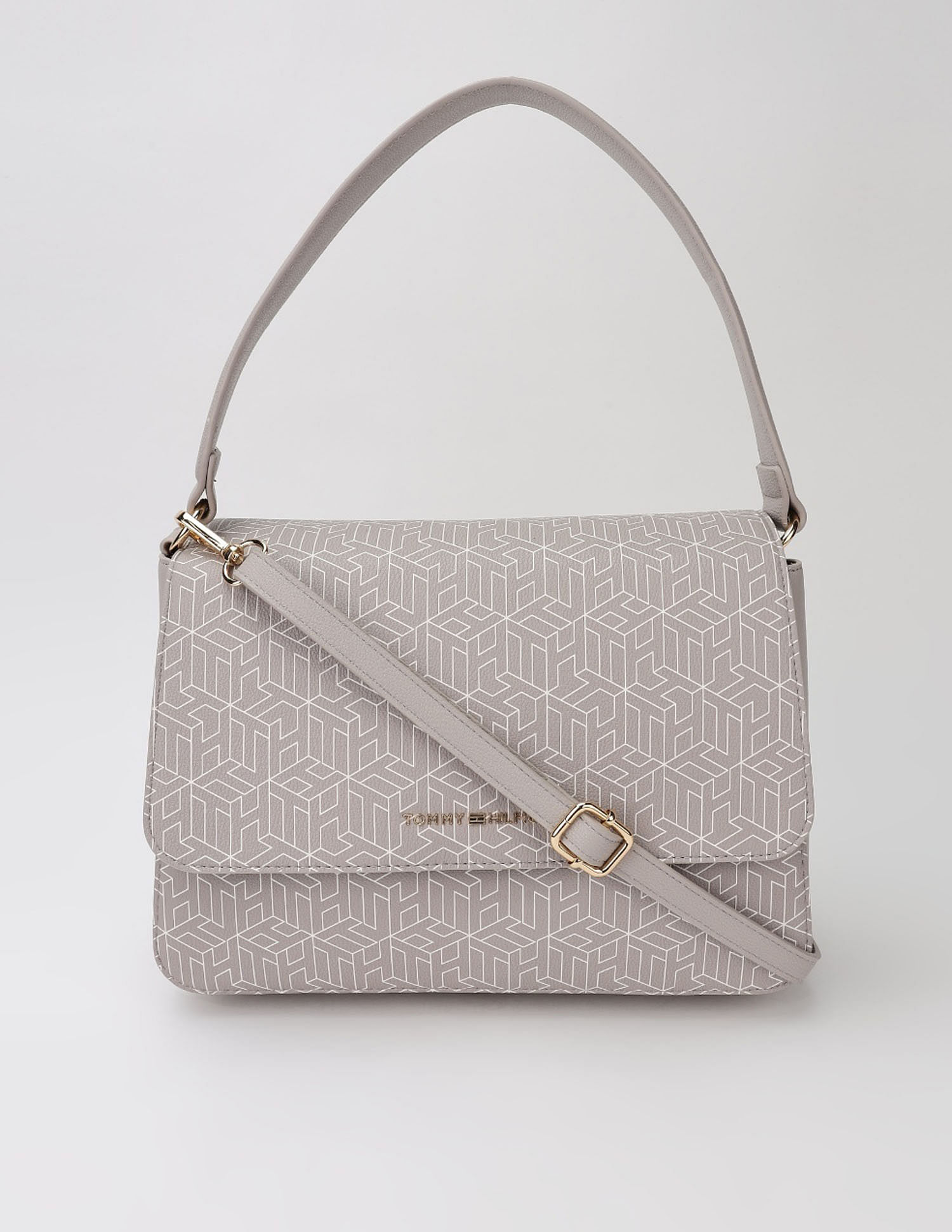 Tommy Hilfiger Logo Brown Pu Hand Bag