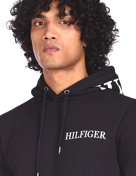 Mens black tommy hot sale hilfiger hoodie