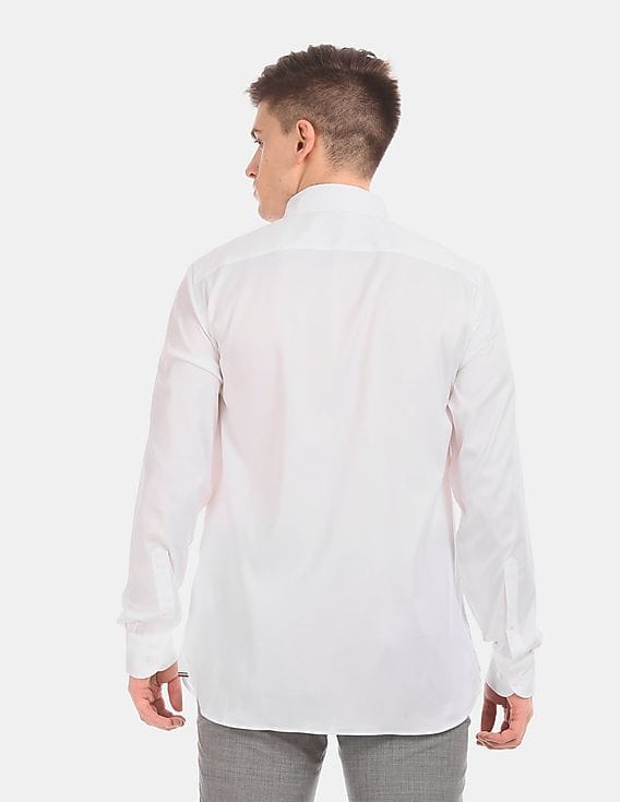Buy Tommy Hilfiger Men White Mercedes Benz Logo Pinpoint Oxford
