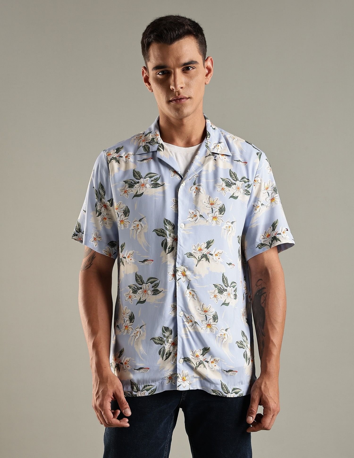 Tommy Hilfiger Printed Regular Fit Viscose Shirt