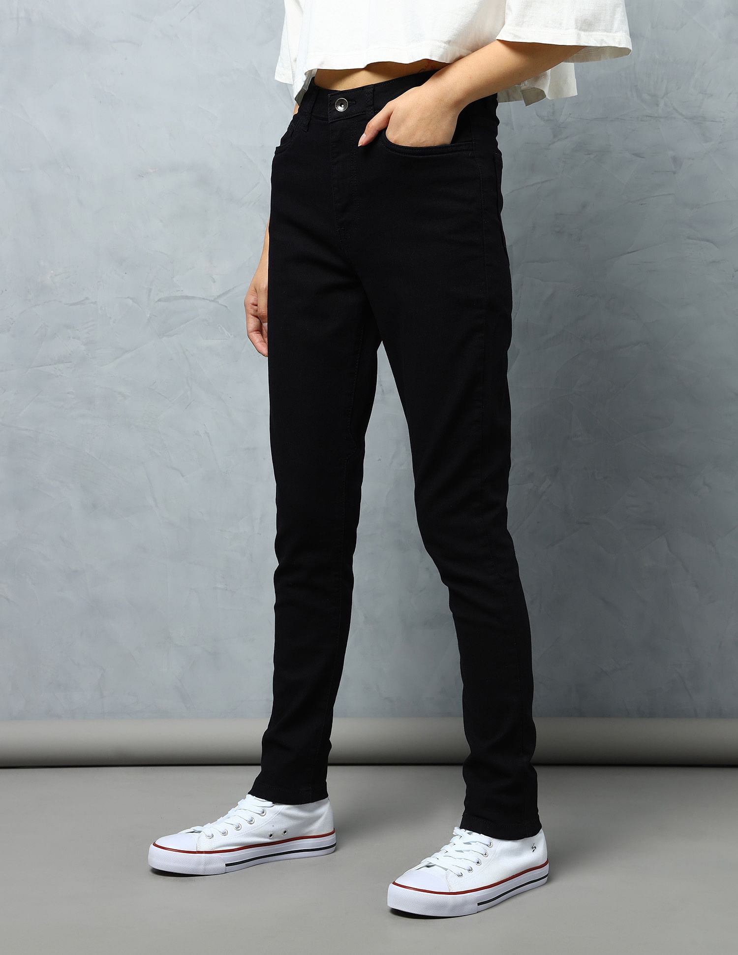 Flying Machine Women High Rise Veronica Skinny Fit Twill Jeans
