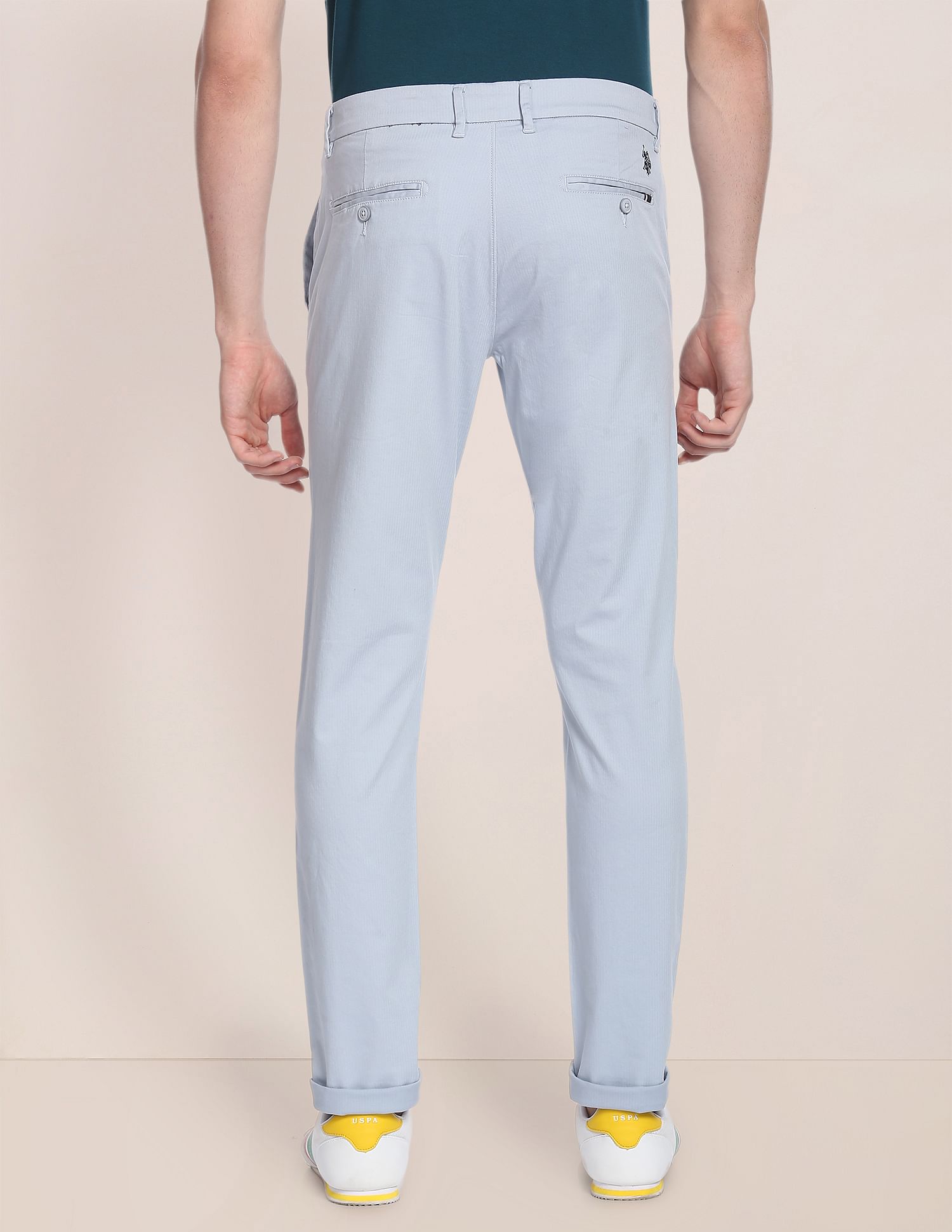 U.S. Polo Assn. Herringbone Textured Casual Trousers