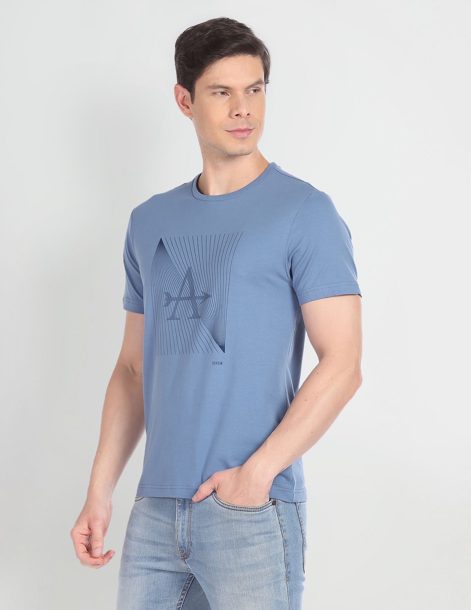 Arrow Newyork Brand Print Crew Neck T-Shirt