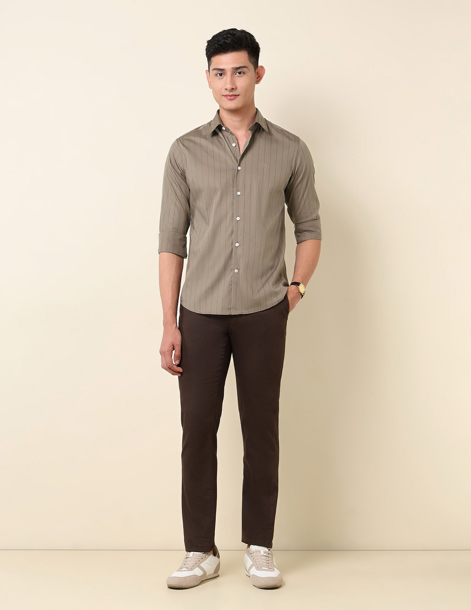 U.S. Polo Assn. Vertical Striped Tailored Fit Shirt