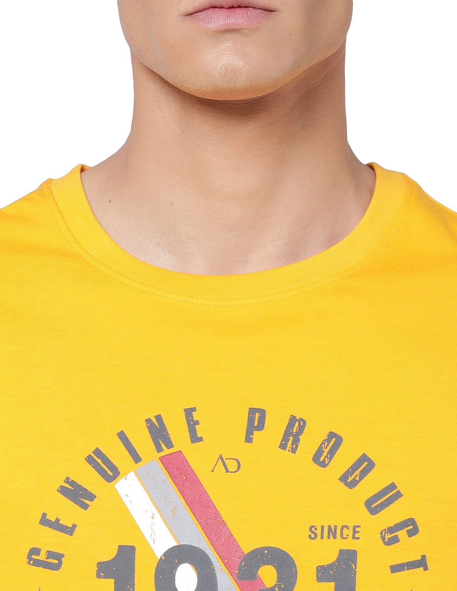 AD by Arvind Crew Neck Graphic Print T-Shirt