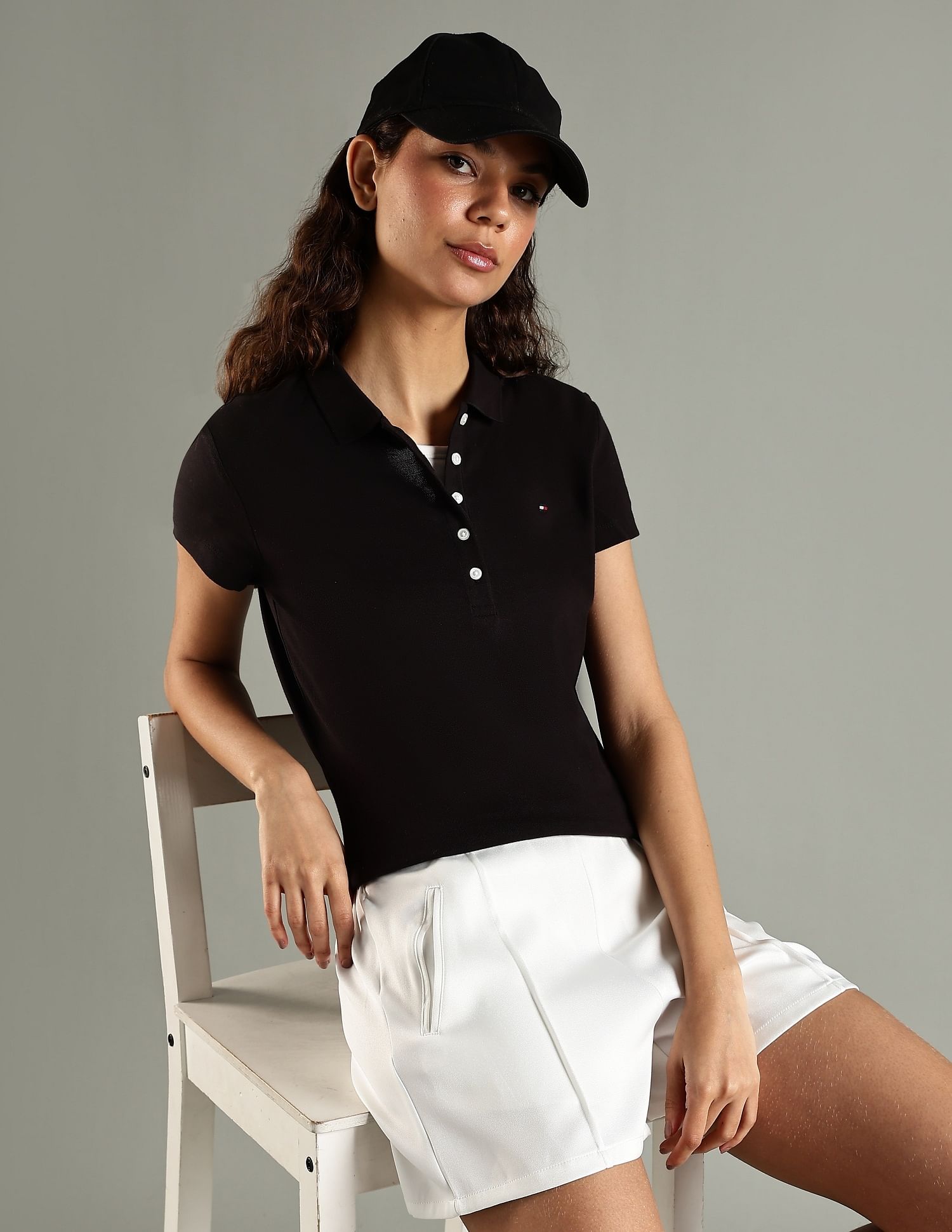 Tommy Hilfiger Solid Slim Fit Cotton Polo T-Shirt
