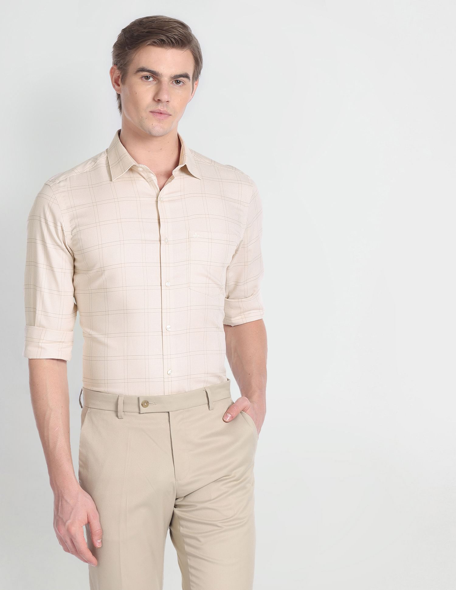 Arrow Auto Press Outline Check Shirt
