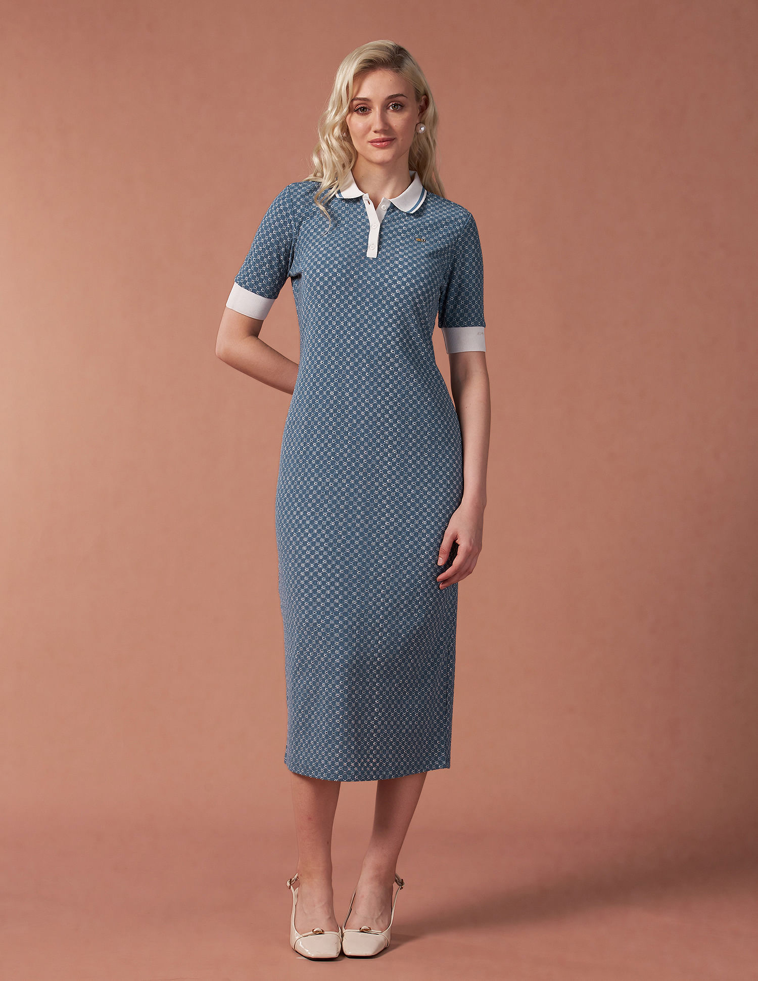 U.S. Polo Assn. Women Knitted Schiffli Polo Dress