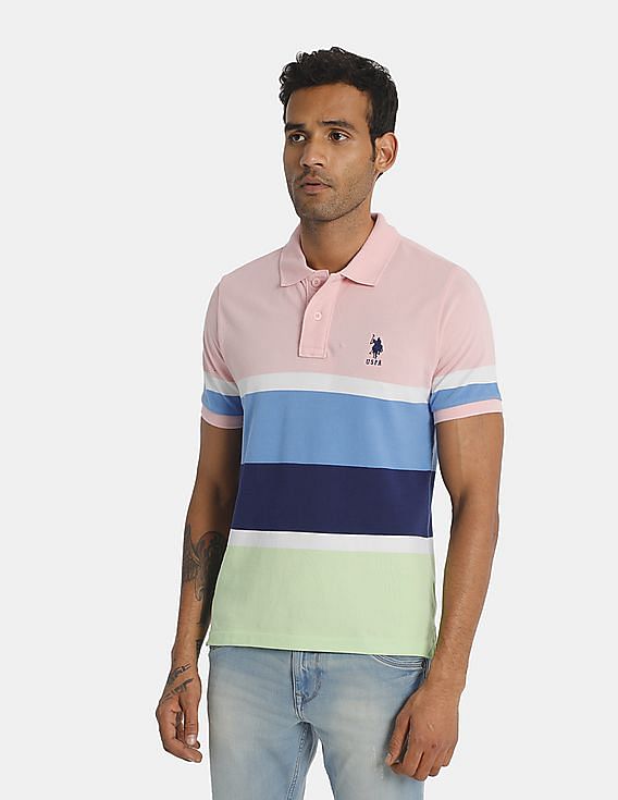 Us polo t shirts pink clearance colour