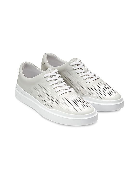 Buy Cole Haan Men White Lace Up Grandpro Rally Laser Cut Sneakers NNNOW