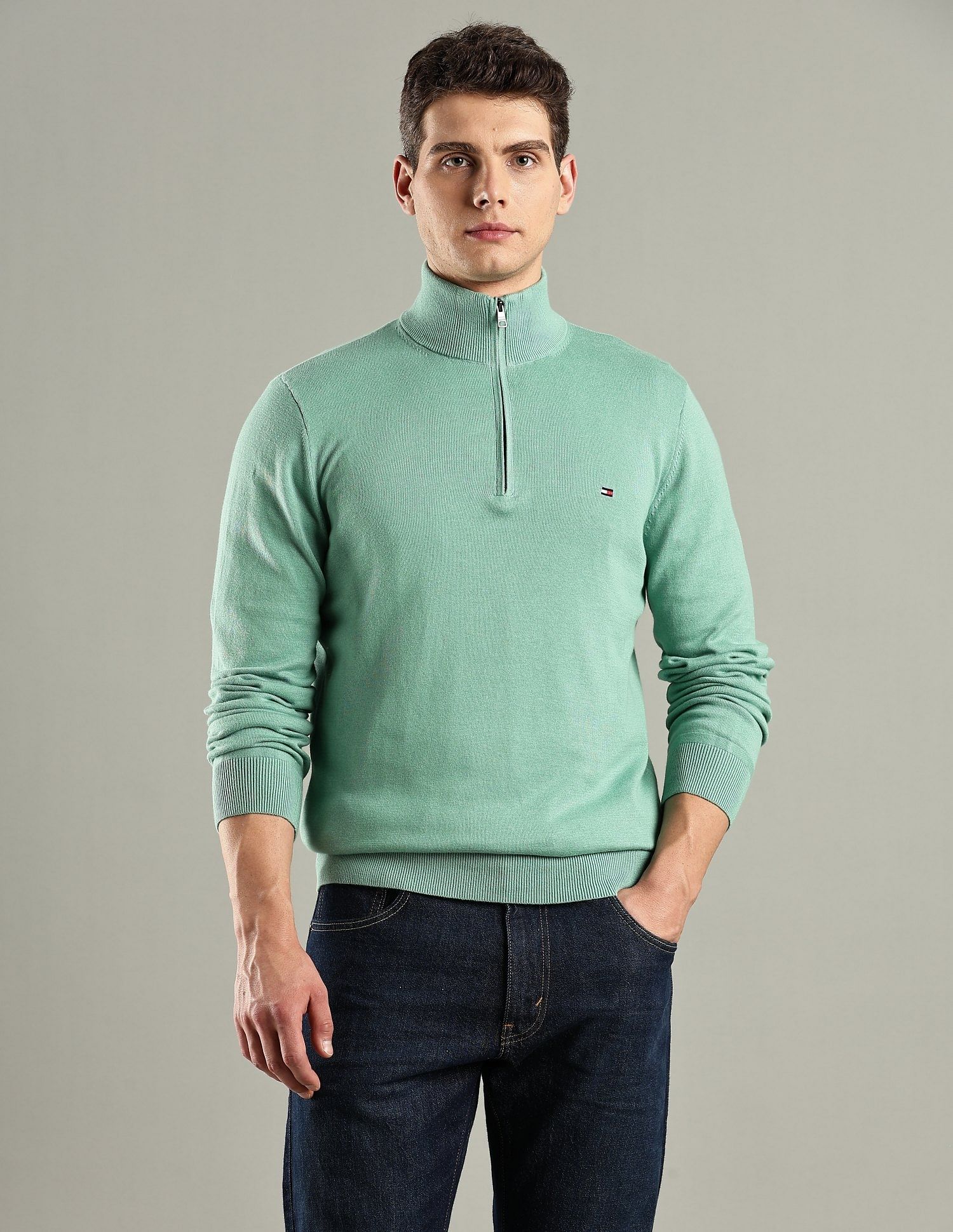 Tommy Hilfiger Solid Regular-Fit Cotton Sweater
