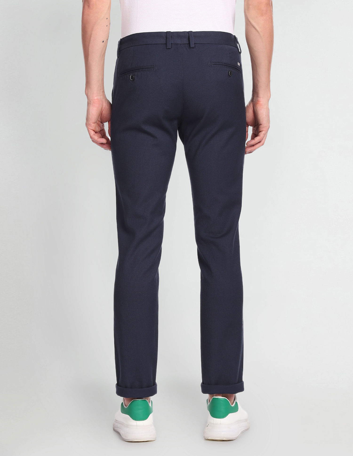 Cotton Stretch Slim Trousers