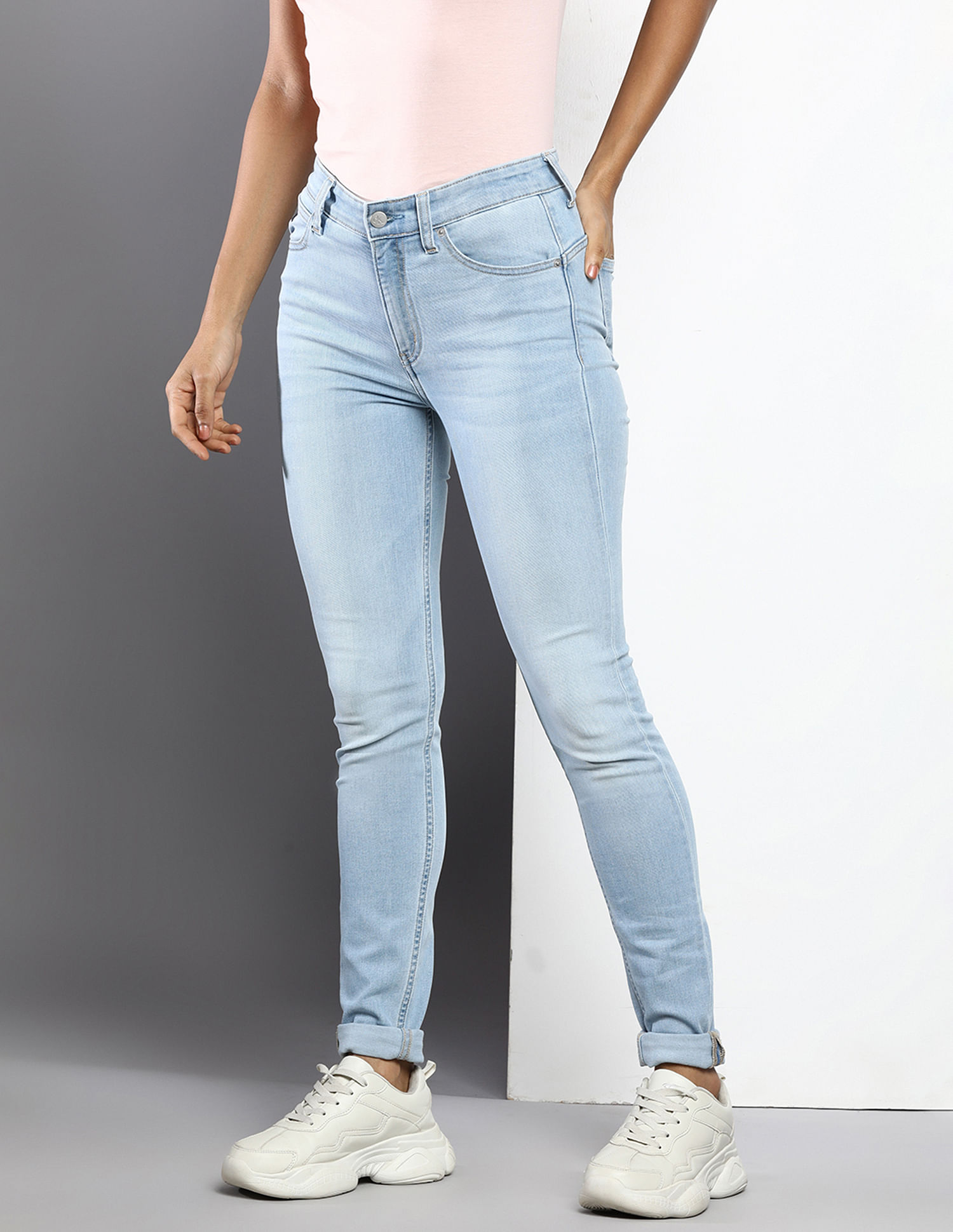 Calvin Klein Jeans High Rise Skinny Fit Stone Wash Jeans