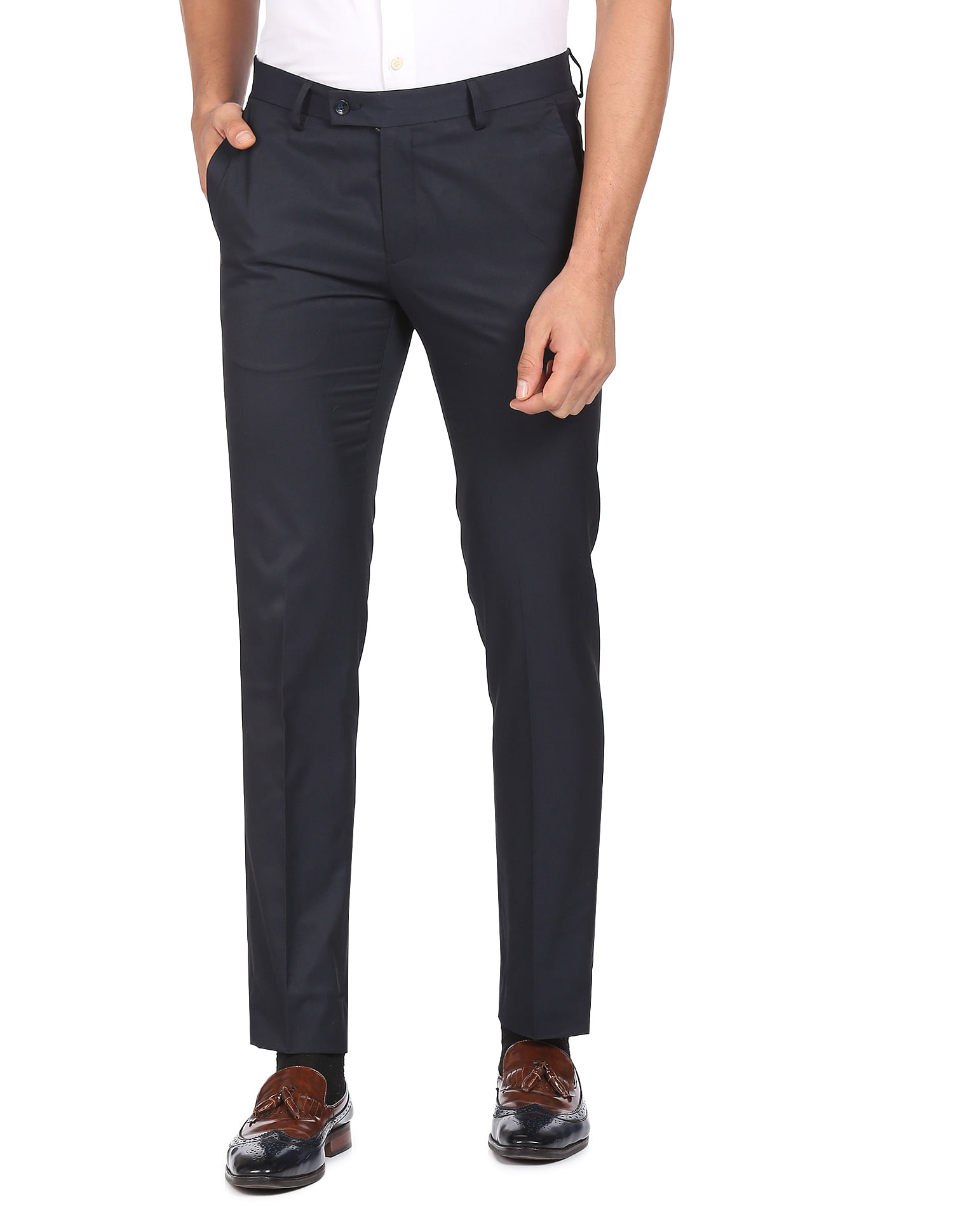 Arrow Pants 42x30 Tan Exact Fit Flat Front Polyester Blend NEW | eBay