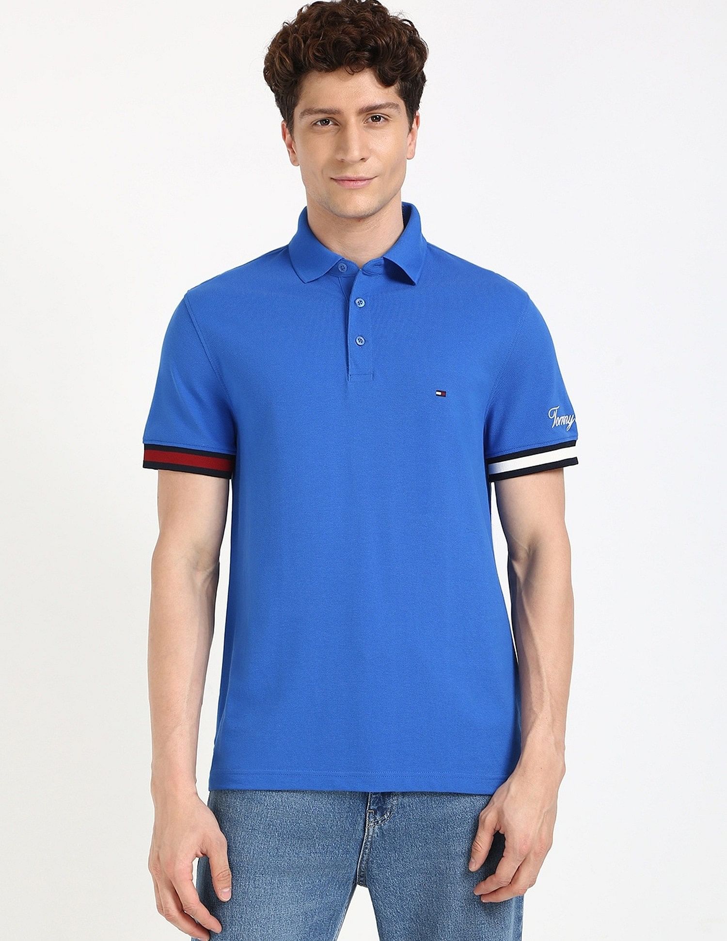 Tommy Hilfiger Solid Regular-Fit Cotton Polo Shirt