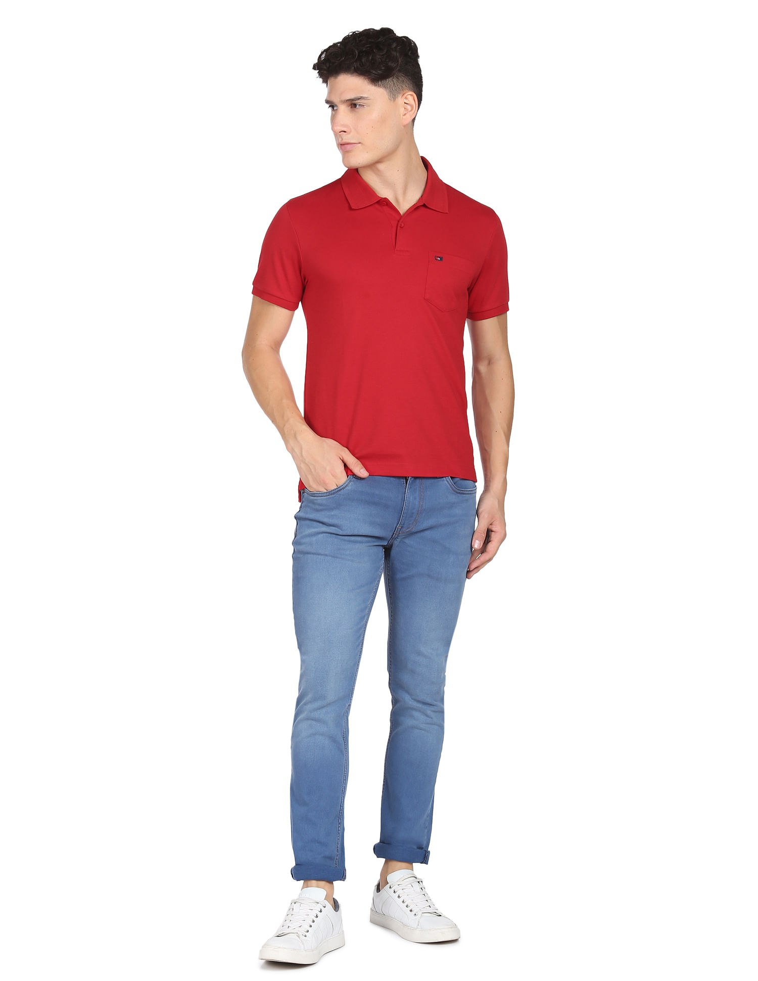 AD by Arvind Chest Pocket Easy Polo Shirt