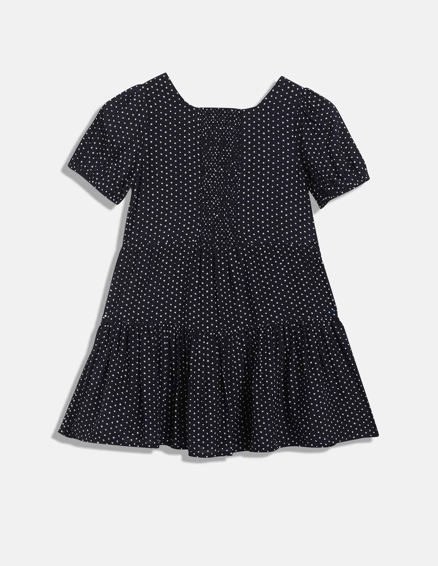 Tommy Hilfiger Kids Girls Printed Regular-Fit Viscose Dress