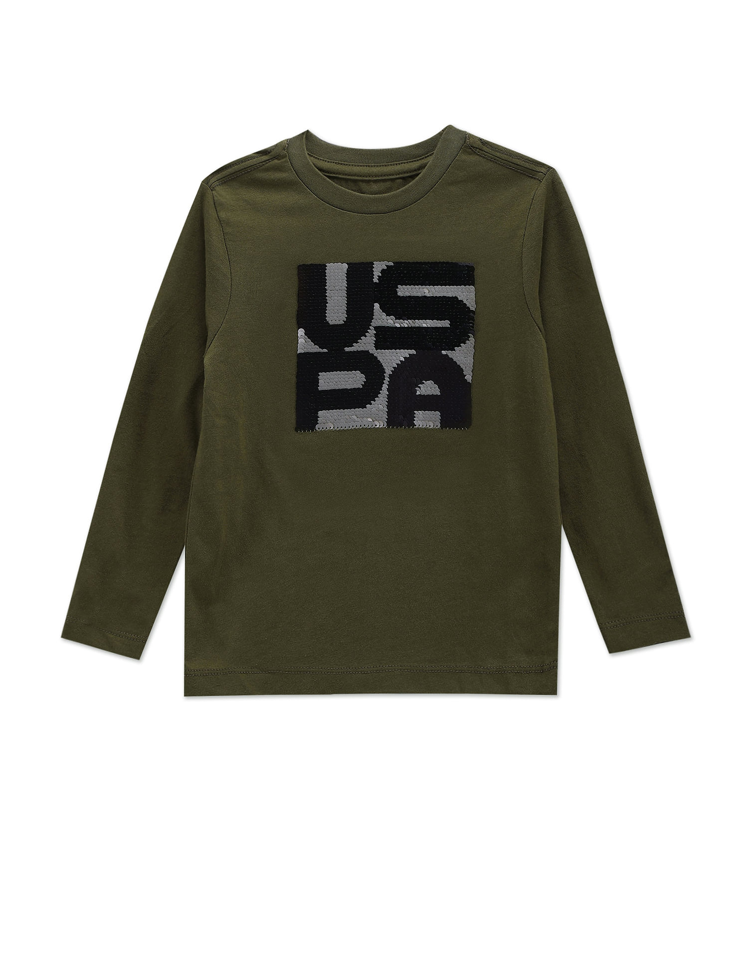 U.S. Polo Assn. Kids Boys Cotton Flip Sequin T-Shirt