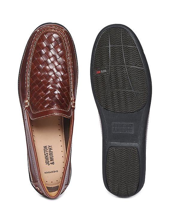 Buy Johnston & Murphy Men Woven Leather Loafers - NNNOW.com