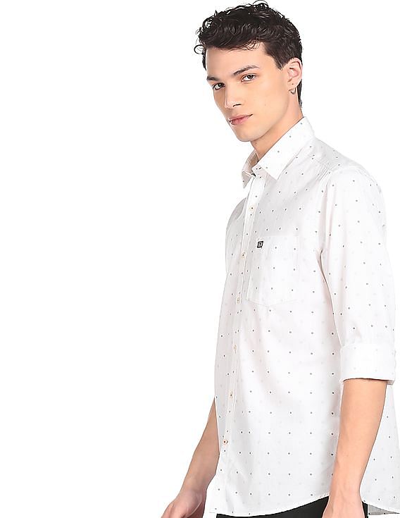 Buy Arrow Spread Collar Printed Formal Shirt - NNNOW.com