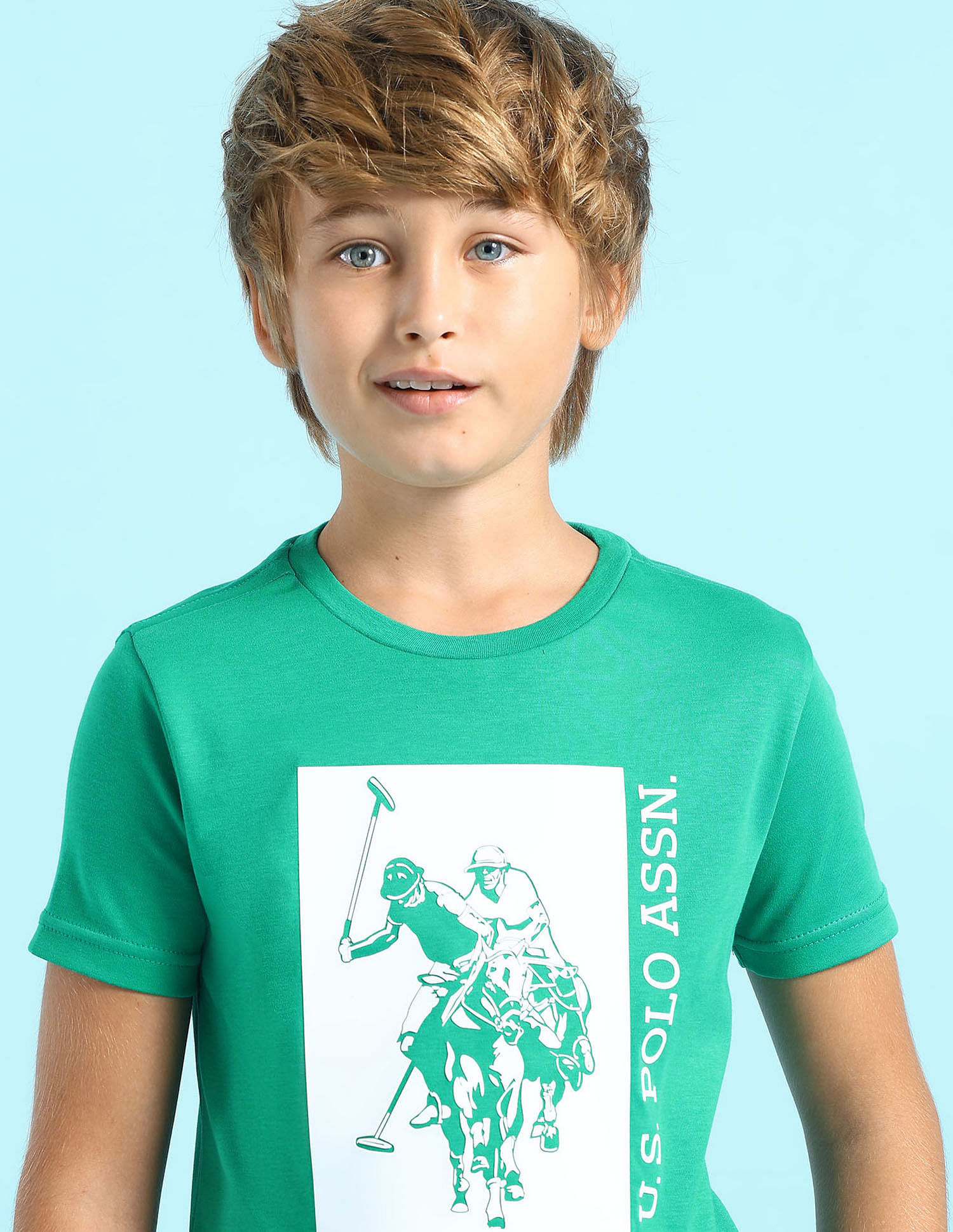 U.S. Polo Assn. Kids Boys Graphic Printed Regular Fit T-Shirt