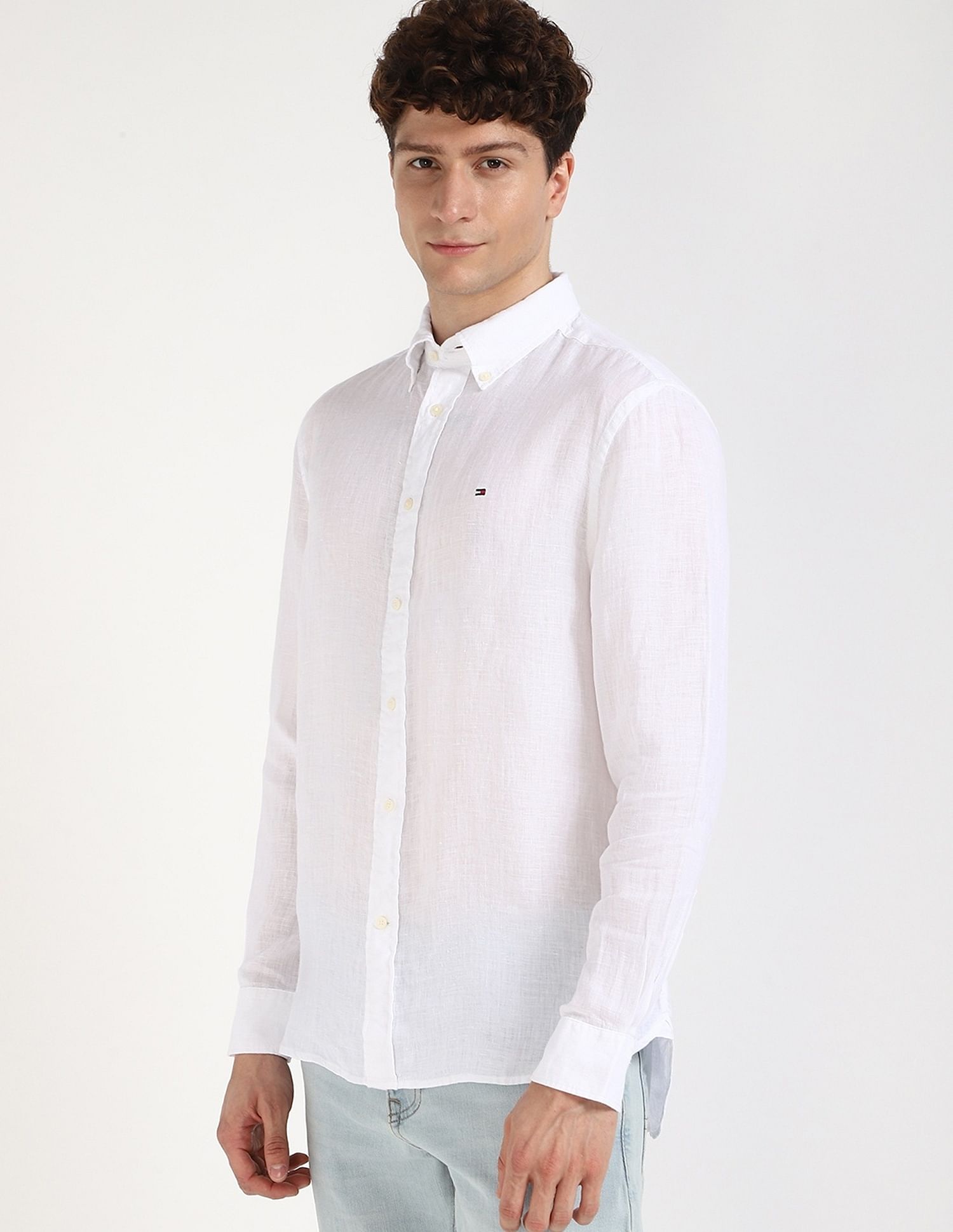 Tommy Hilfiger Solid Regular-Fit Linen Shirt