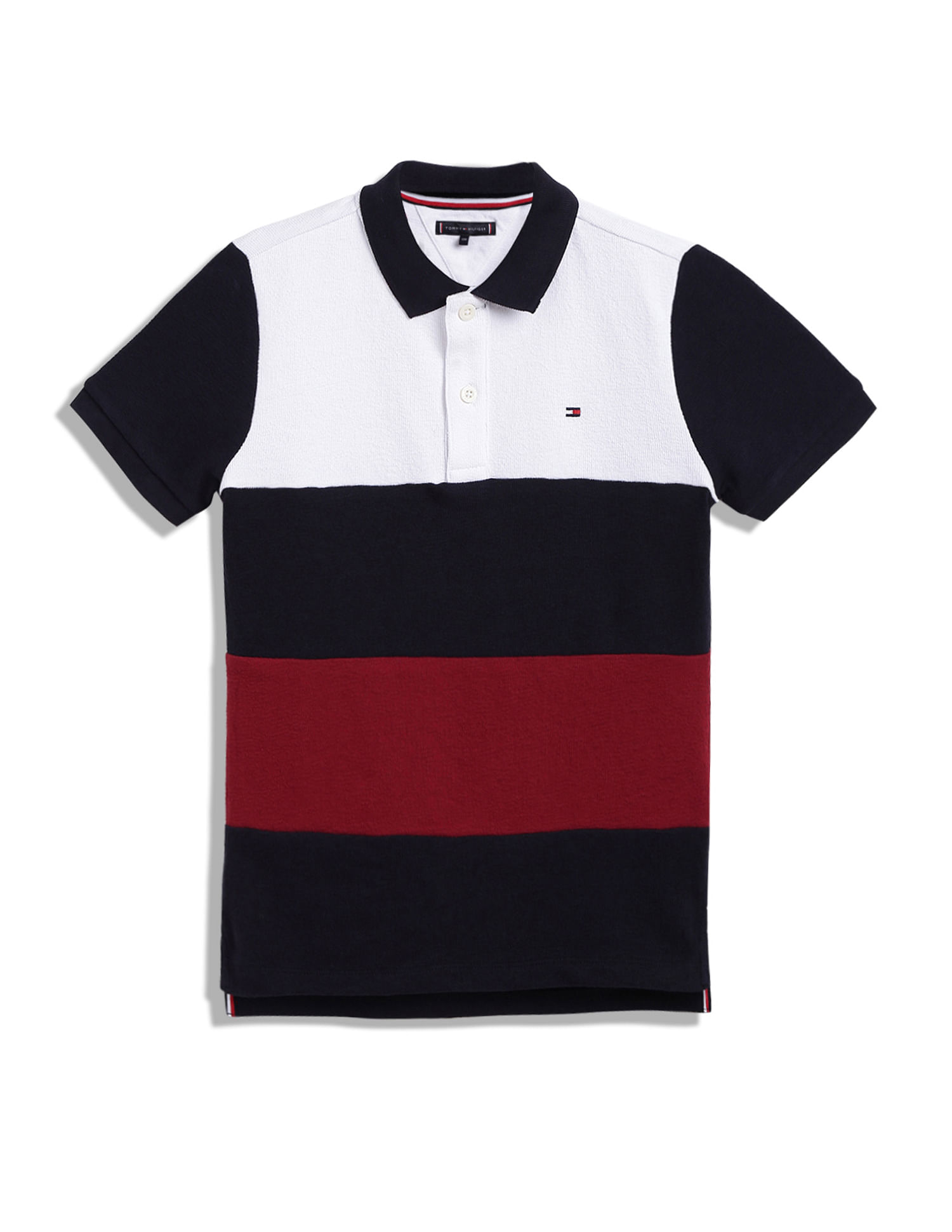 Tommy Hilfiger Kids Boys Global Colour Block Polo Shirt
