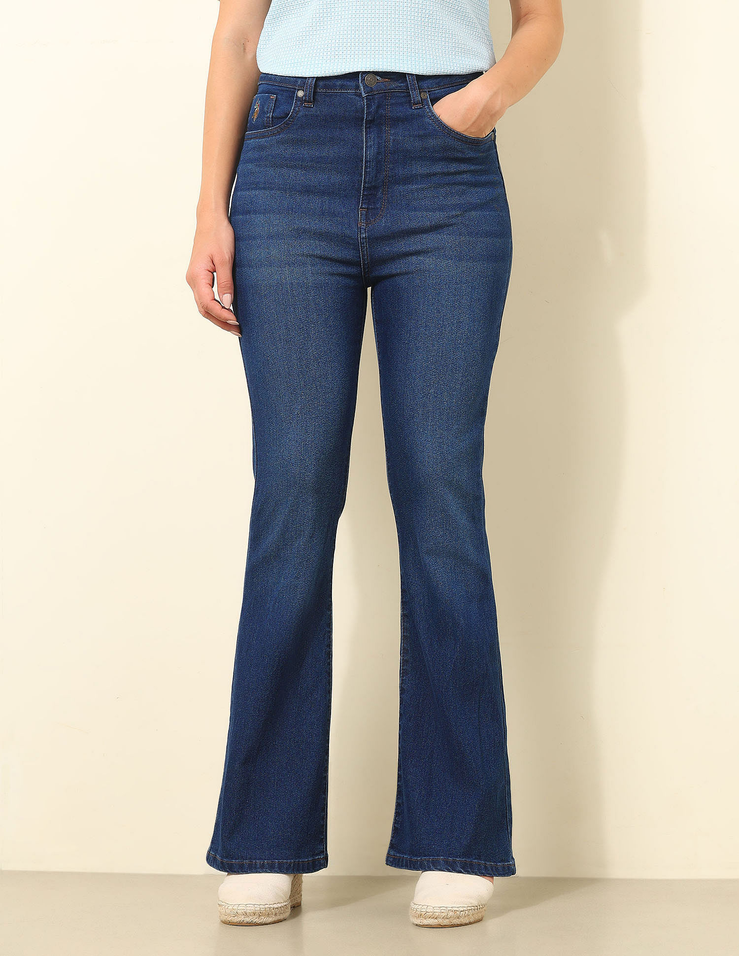 U.S. Polo Assn. Women Ultra-High Rise Flared Fit Jeans