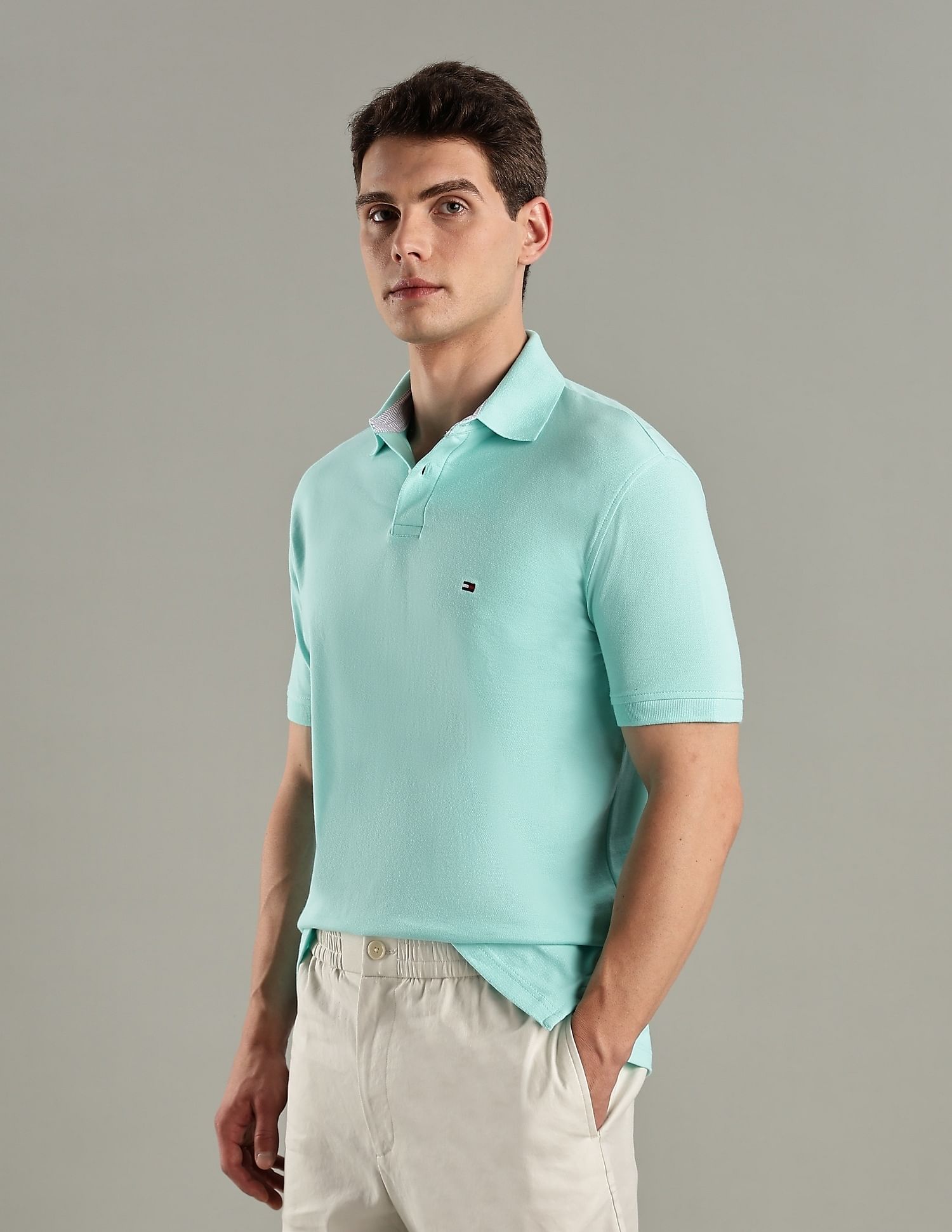Tommy Hilfiger Solid Regular-Fit Cotton Polo T-Shirt