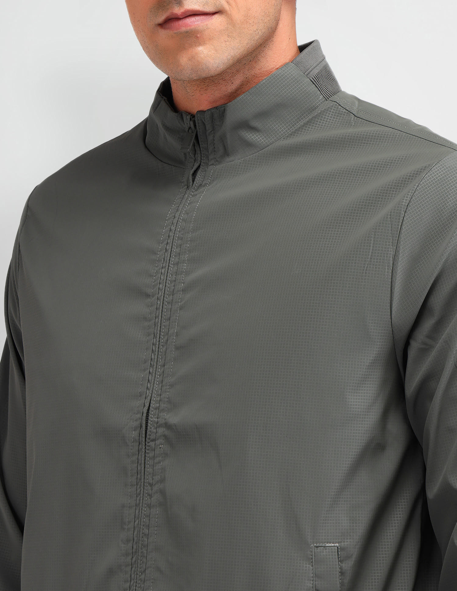 Buy Arrow Sport Solid Stand Collar Jacket - NNNOW.com