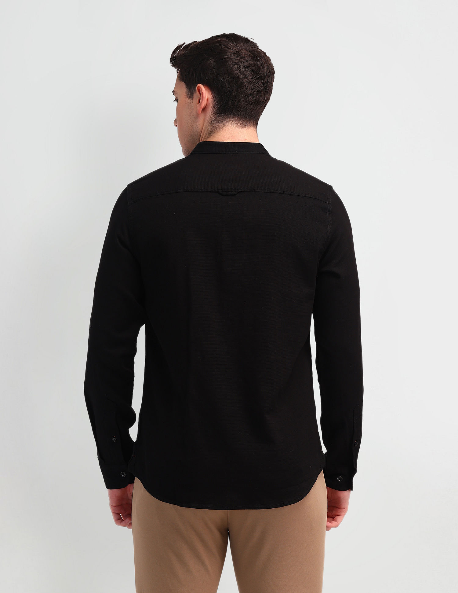 U.S. Polo Assn. Denim Co. Mandarin Collar Knitted Shirt