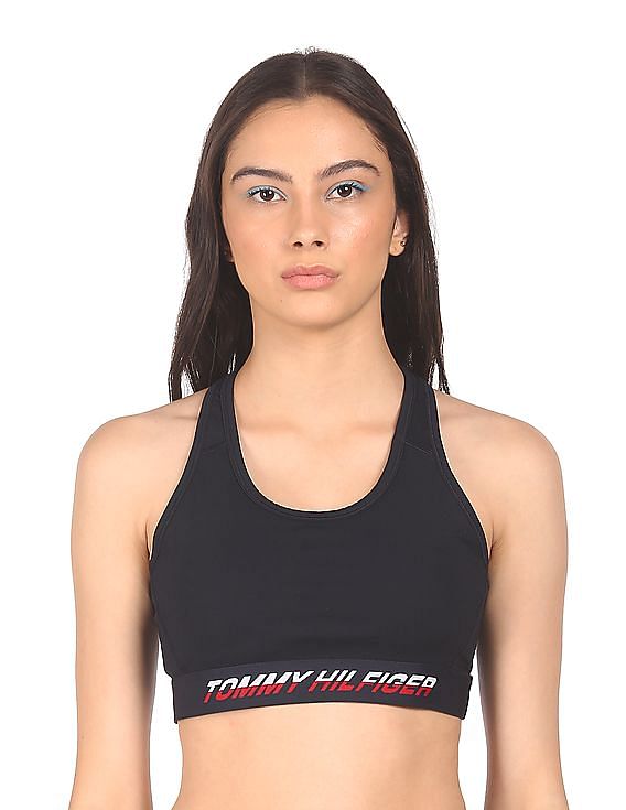 Buy Tommy Hilfiger Women Navy Brand Tape Racerback Bra - NNNOW.com