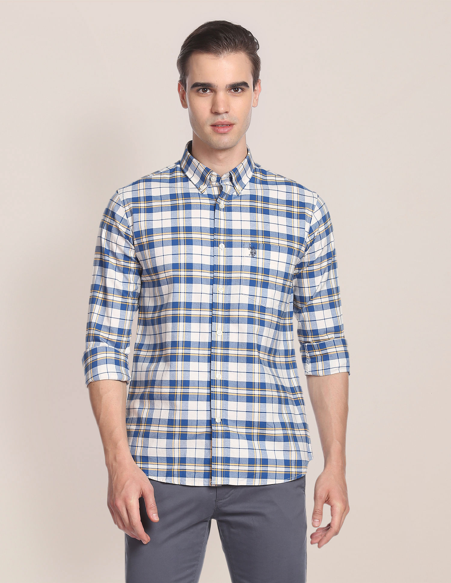 U.S. Polo Assn. Oxford Check Cotton Casual Shirt