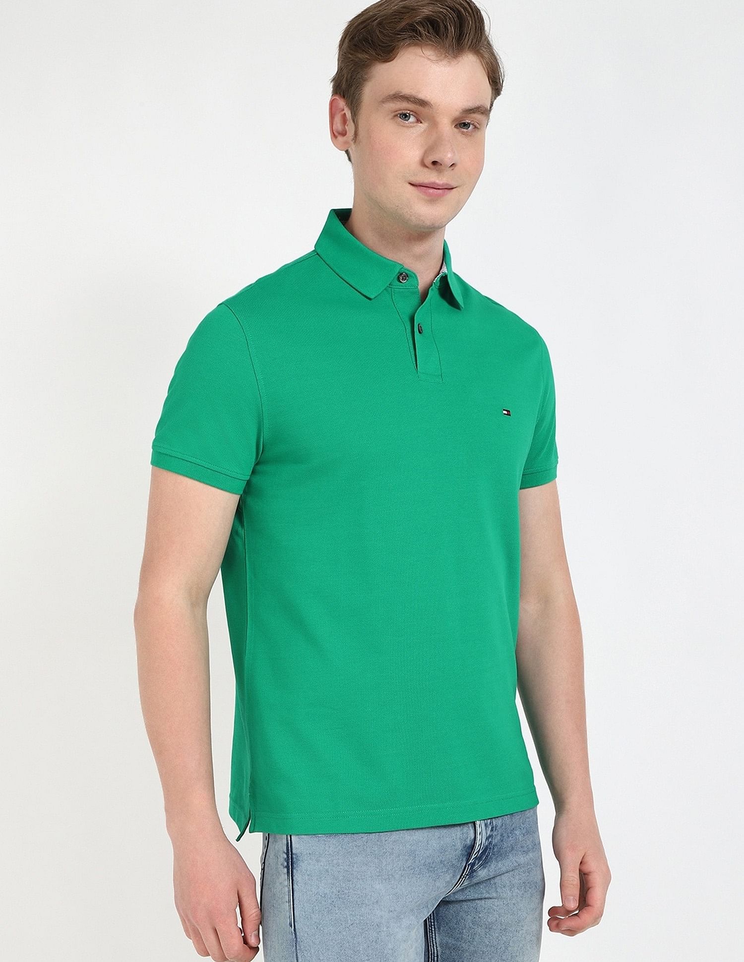 Tommy Hilfiger Solid Regular-Fit Cotton Polo Shirt