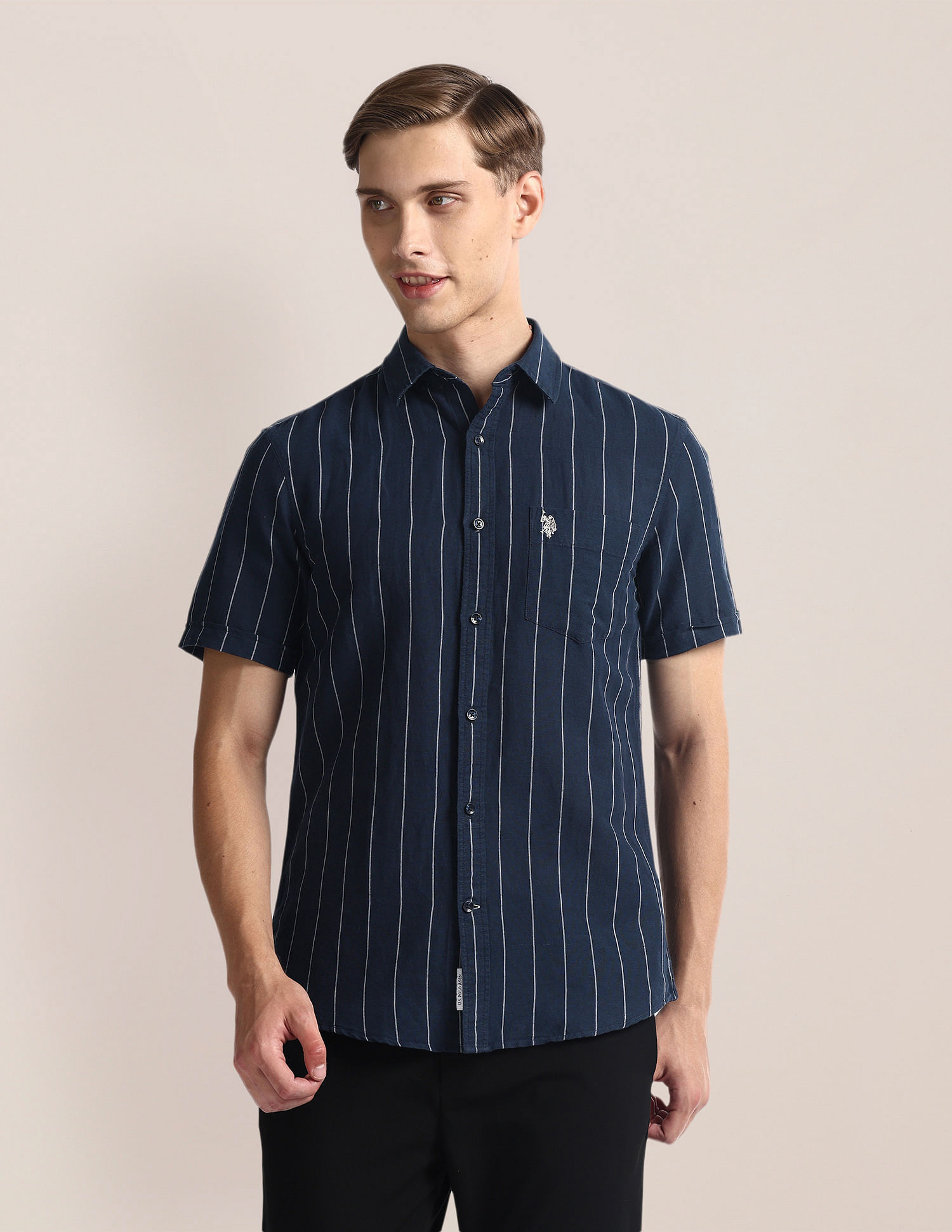 U.S. Polo Assn. Vertical Stripe Linen Shirt