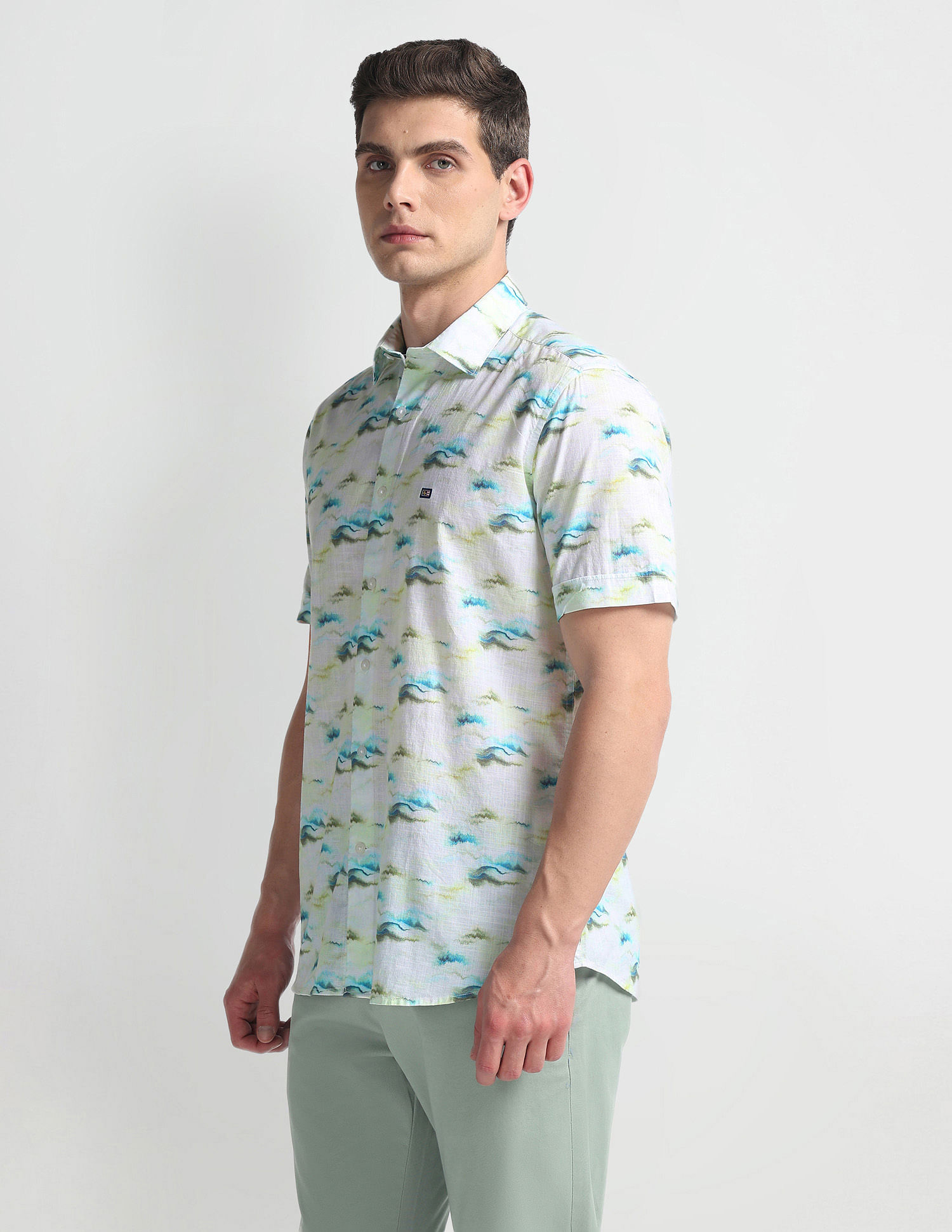 Arrow Sports Abstract Print Liberty Classic Shirt