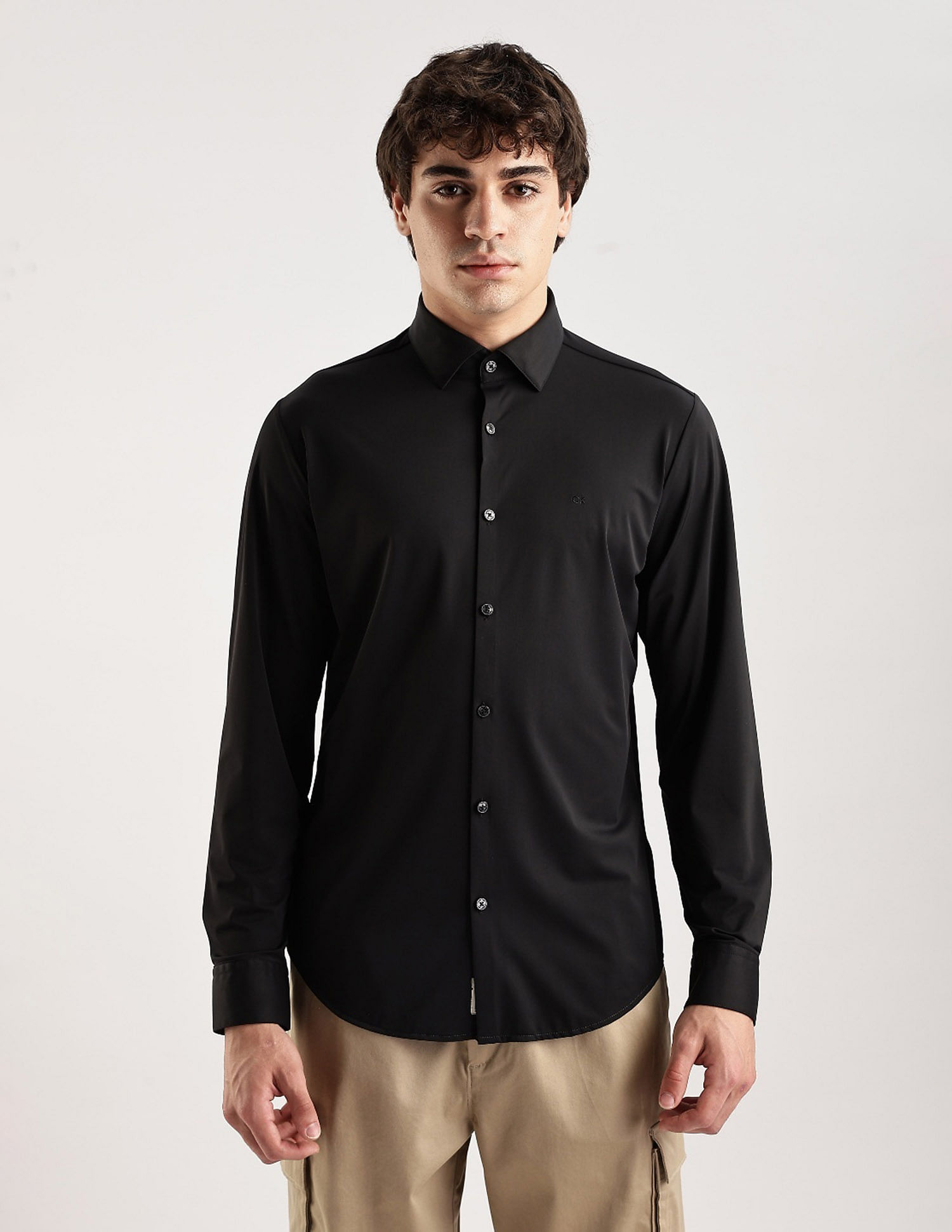 Calvin Klein Jeans Solid Slim Fit Woven Shirt