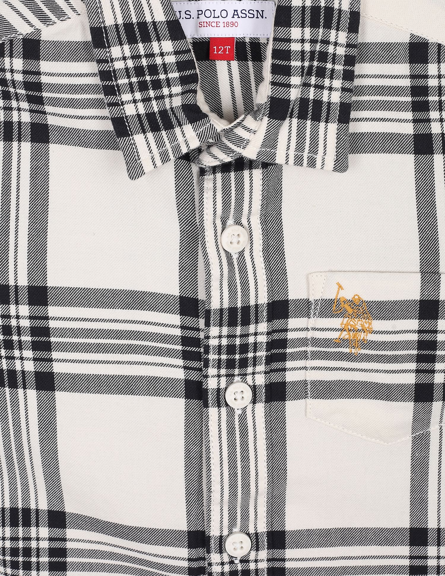 U.S. Polo Assn. Kids Boys Pure Cotton Check Shirt